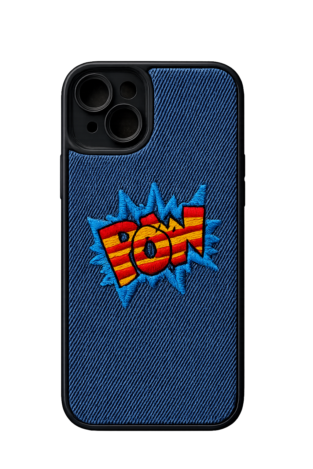 Threadkult denim embroidery phone case